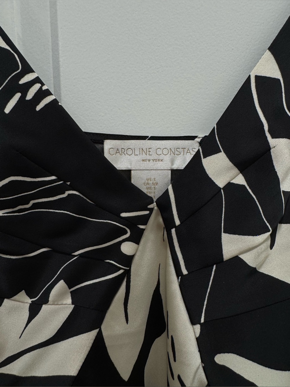 Caroline Constas Black&Cream Floral Midi Dress S - Picture 3 of 3